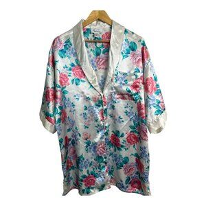 Vintage J.O. Intimates Women's Size XXL Floral Night Gown Made in Hong Kong
